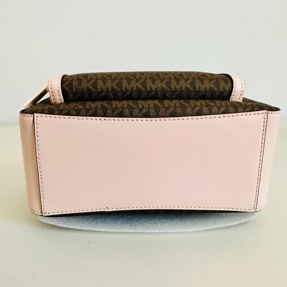 MICHAEL KORS JAYCEE MK SIGNATURE LOGO MEDIUM BACKPACK POWDER BLUSH - Picture 7 of 11